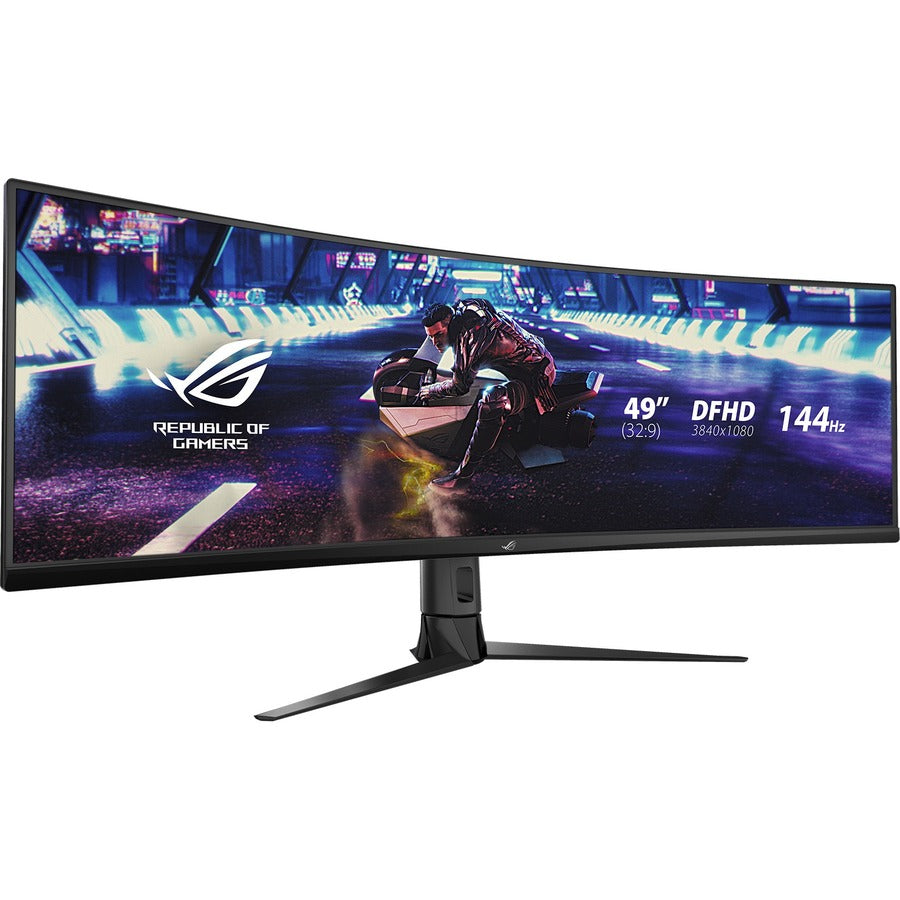 Asus ROG Strix XG49VQ 49" Class Double Full HD (DFHD) Curved Screen Gaming LCD Monitor - 32:9 - Black XG49VQ