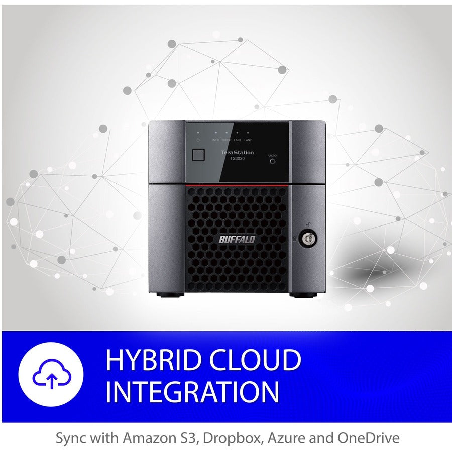 BUFFALO TeraStation 3220 2-Bay SMB 8TB (2x4TB) Desktop NAS Storage w/ Hard Drives Included TS3220DN0802