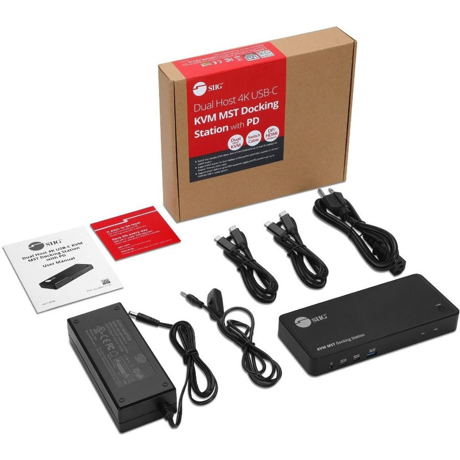 SIIG Dual Host USB-C KVM MST Docking Station CE-DK0111-S1