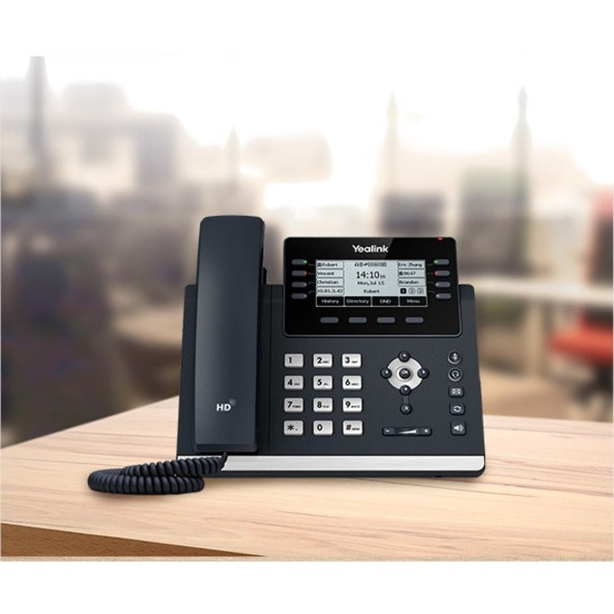 Yealink SIP-T43U IP Phone - Corded - Corded - Wall Mountable, Desktop - Classic Gray 1301202