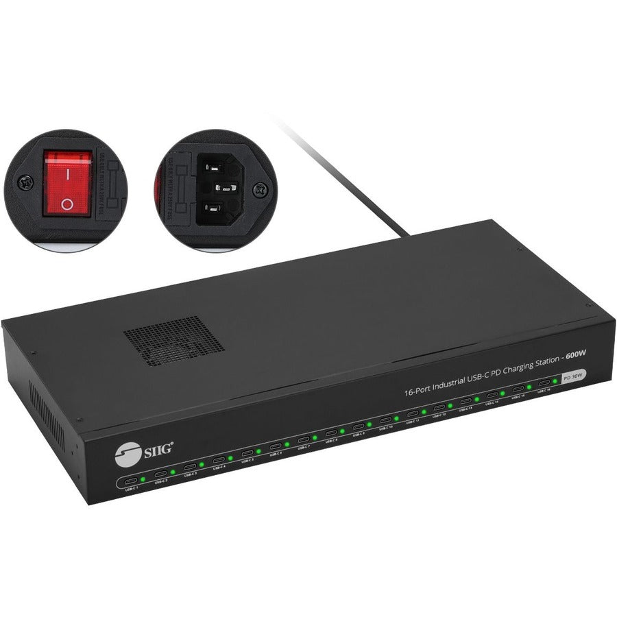 16-Port Industrial USB-C PD Charging Station - 600W ID-US0A11-S1