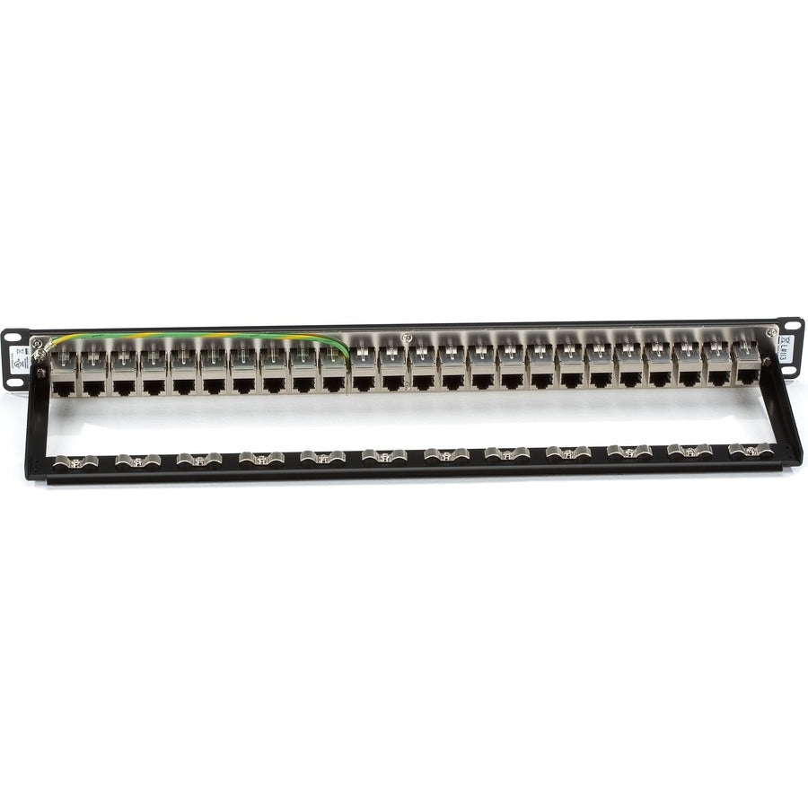 Black Box CAT6 Patch Panel - Feed-Through, 1U, Shielded, 24-Port JPM814A