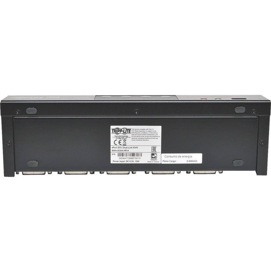 Tripp Lite by Eaton 4-Port DVI Dual-Link / USB KVM Switch with Audio and Cables, TAA B004-DUA4-HR-K