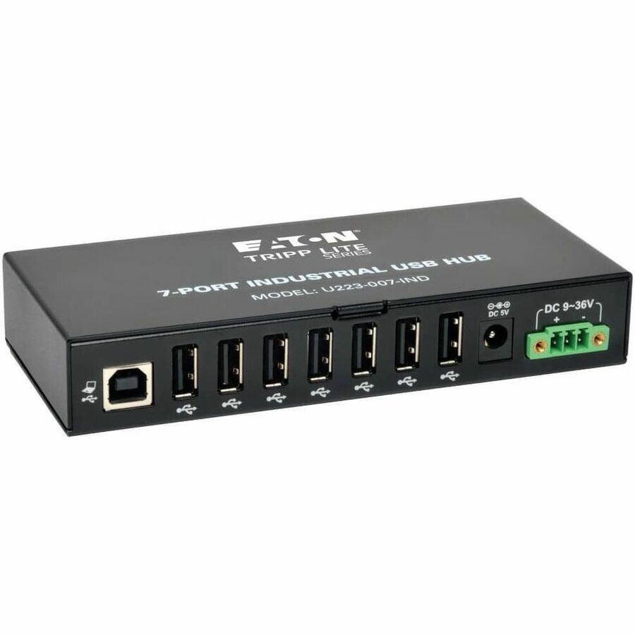 Eaton Tripp Lite Series 7-Port Industrial-Grade USB 2.0 Hub - 15 kV ESD Immunity, Metal Housing, Mountable U223-007-IND