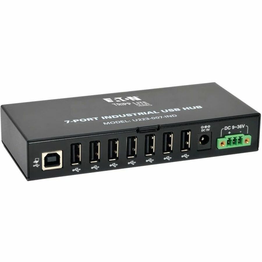 Eaton Tripp Lite Series 7-Port Industrial-Grade USB 2.0 Hub - 15 kV ESD Immunity, Metal Housing, Mountable U223-007-IND