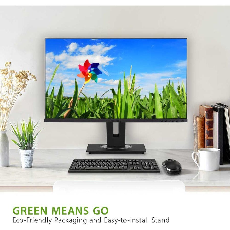 ViewSonic VG2455 24 Inch IPS 1080p Monitor with USB C, HDMI, DisplayPort, VGA and 40 Degree Tilt Ergonomics for Home and Office VG2455