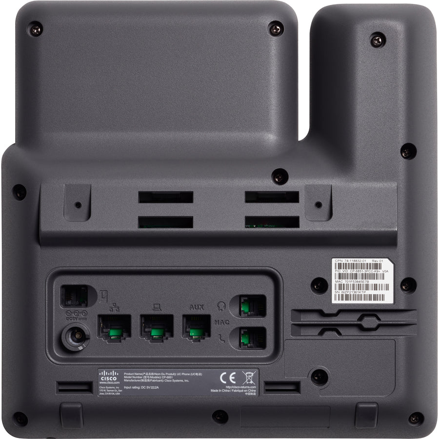 Cisco 6851 IP Phone - Corded - Charcoal CP-6851-3PCC-K9=
