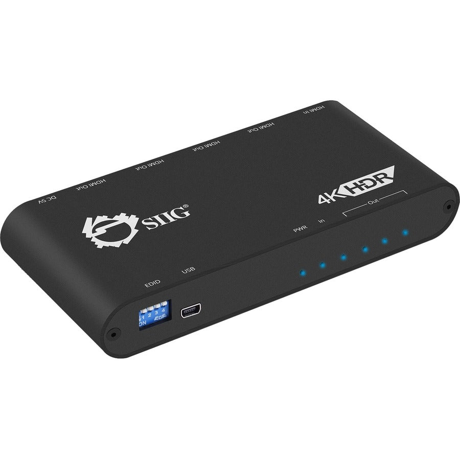 SIIG 1x4 HDMI 2.0 Splitter / Distribution Amplifier with Auto Video Scaling - 4K 60Hz HDR CE-H22Y11-S1