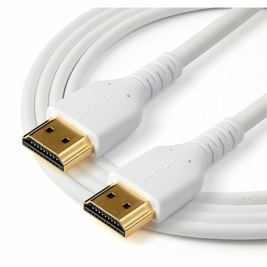 StarTech.com 2m Premium Certified HDMI 2.0 Cable with Ethernet - 6ft High Speed UHD 4K 60Hz HDR Durable Rugged Ultra HD HDMI Monitor Cord RHDMM2MPW