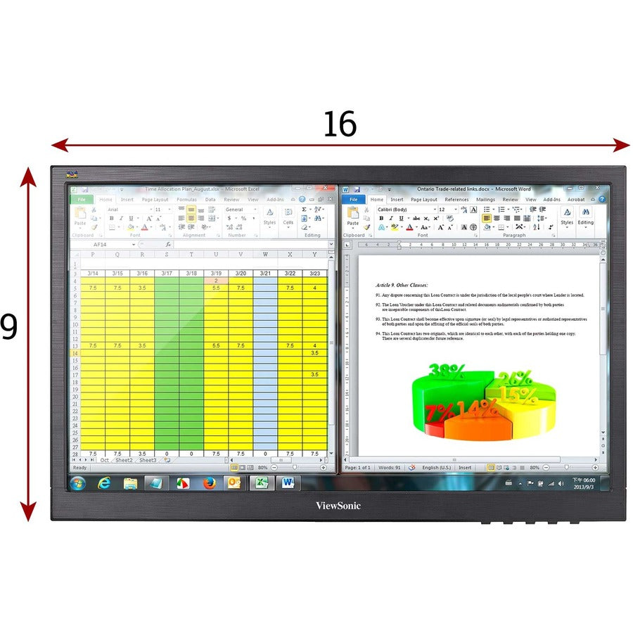 ViewSonic VA1903H 19-Inch WXGA 1366x768p 16:9 Widescreen Monitor with Enhanced View Comfort, Custom ViewModes and HDMI for Home and Office VA1903H