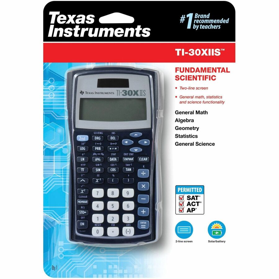 Texas Instruments TI-30XIIS Scientific Calculator 30XIIS/TBL/1L1/BK
