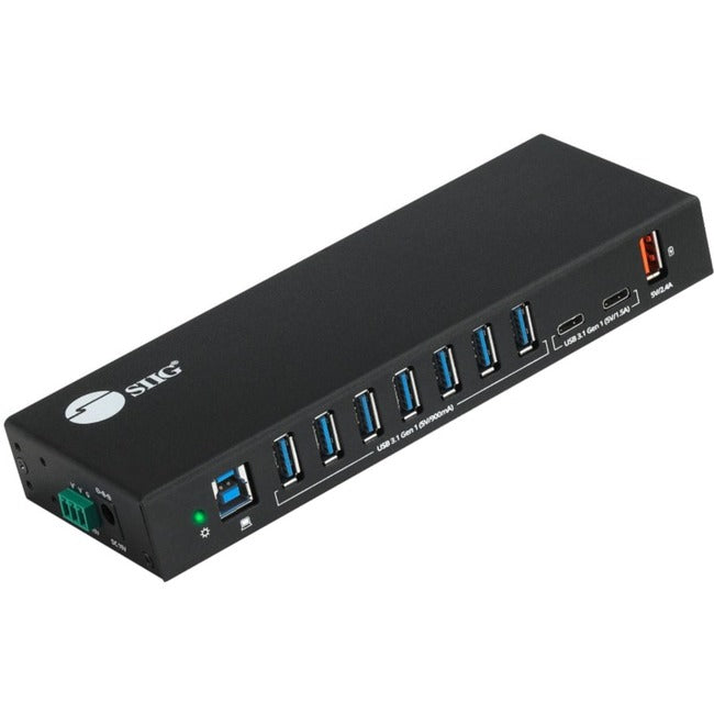 SIIG 10 Port Industrial USB 3.1 Gen 1 Hub with Dual USB-C & 65W Charging ID-US0811-S1