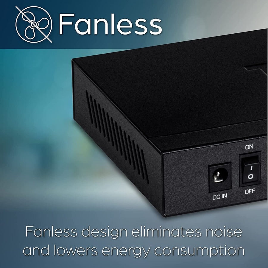 TRENDnet 8-Port Unmanaged 2.5G PoE+ Switch, Fanless, Compact Desktop Design, Metal Housing, 2.5GBASE-T Ports, IEEE 802.3bz, 100W PoE Budget, Lifetime Protection, Black, TPE-TG380 TPE-TG380