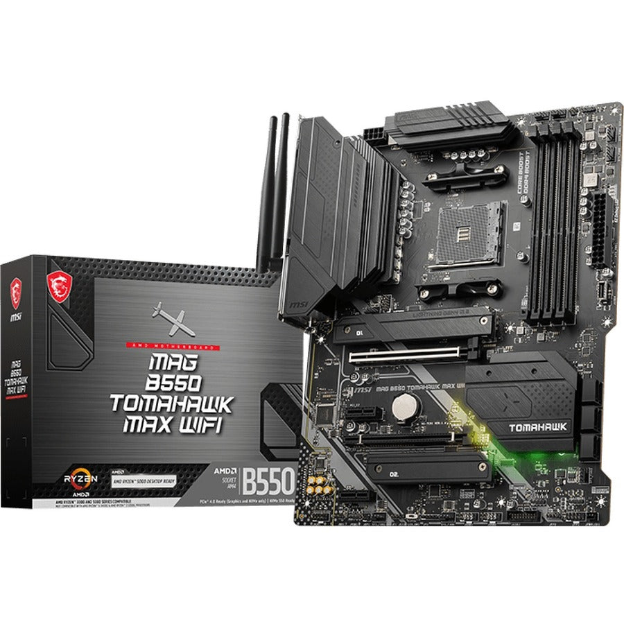 MSI MAG B550 TOMAHAWK MAX WIFI Desktop Motherboard - AMD B550 Chipset - Socket AM4 - ATX B550TMHWKMWI