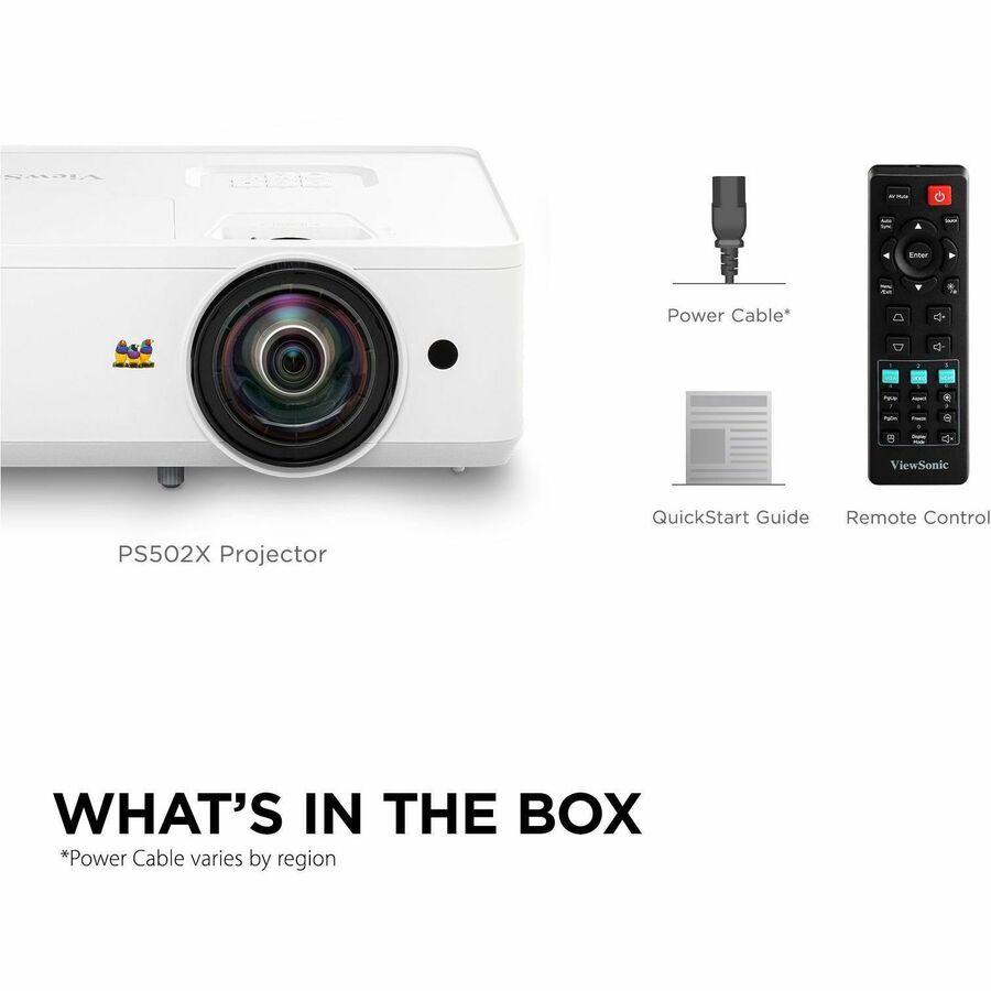 ViewSonic PS502X 4000 Lumens XGA HDMI Short Throw Projector for Education and Office PS502X