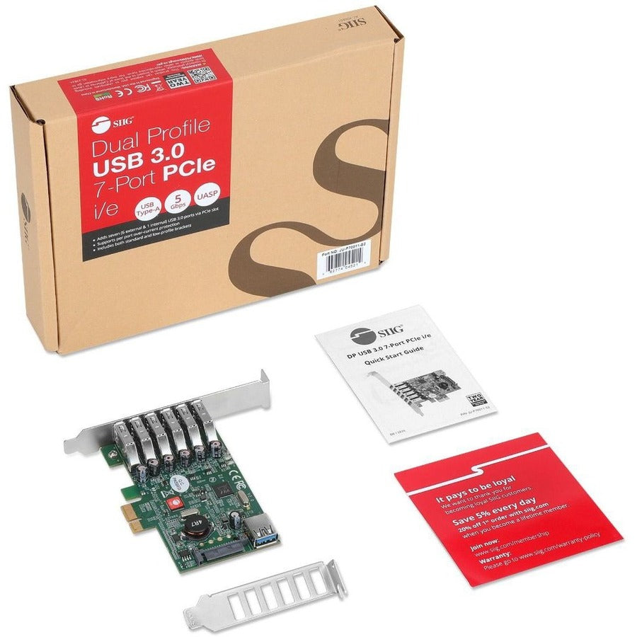 SIIG DP USB 3.0 7-Port PCIe i/e JU-P70011-S2