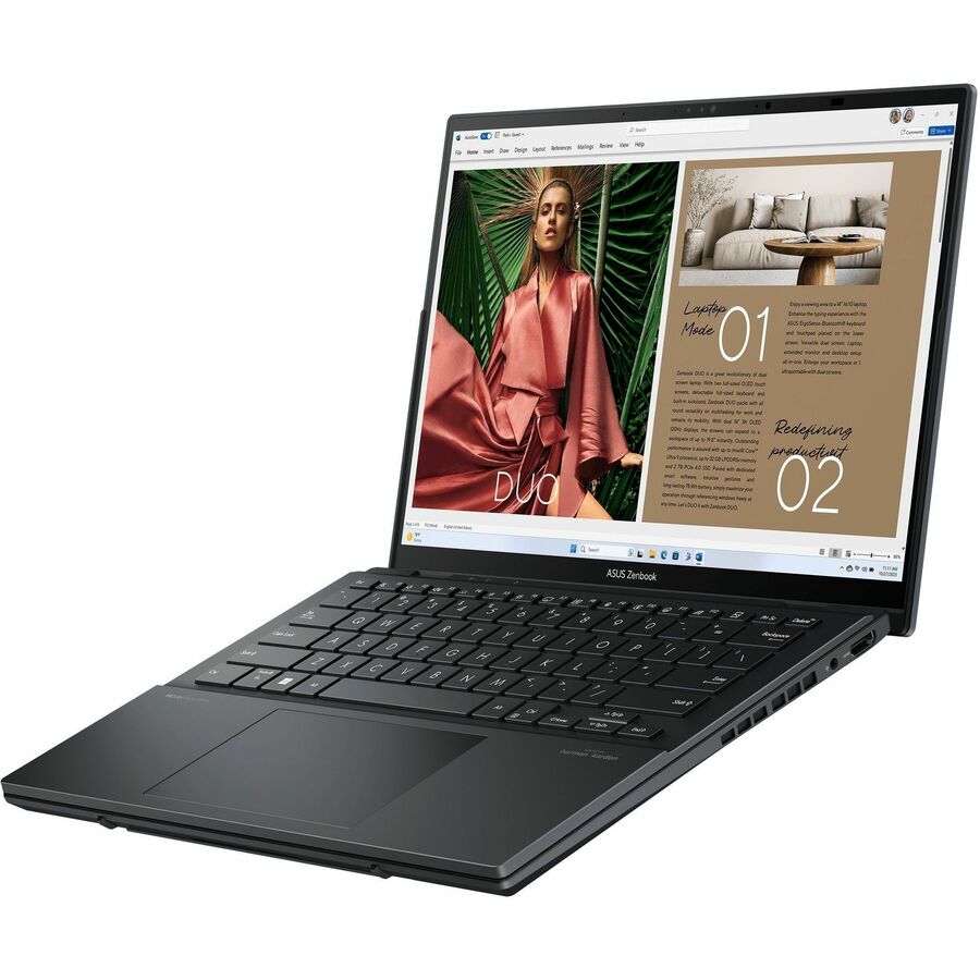 Asus ZenBook Duo UX8406 UX8406MA-DS76T 14" Touchscreen Detachable 2 in 1 Notebook - Full HD - Intel Core Ultra 7 155H - Intel Evo Platform - 16 GB - 1 TB SSD - Inkwell Gray UX8406MA-DS76T