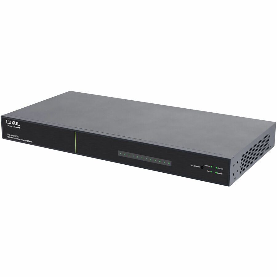 Luxul 1Gb L2/L3 Managed Switch with 8 PoE+ Ports - 2RJ45/2SFP Rear- Facing Ports SW-505-8P-R