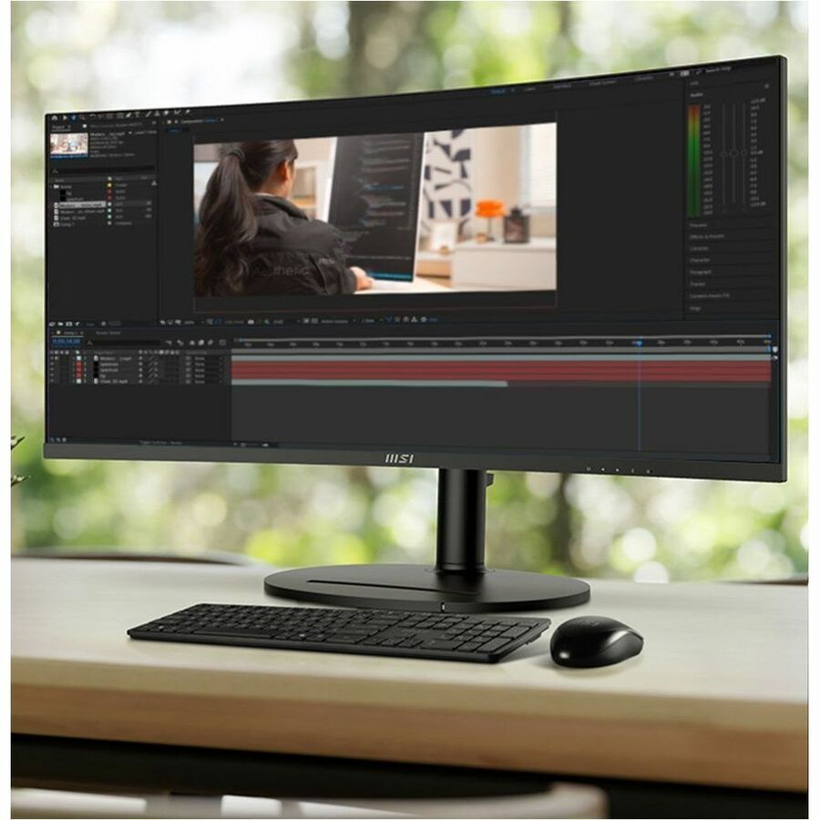 MSI Modern MD342CQP 34" Class UW-QHD Curved Screen LCD Monitor - 21:9 - Black, White ModernMD342CQP