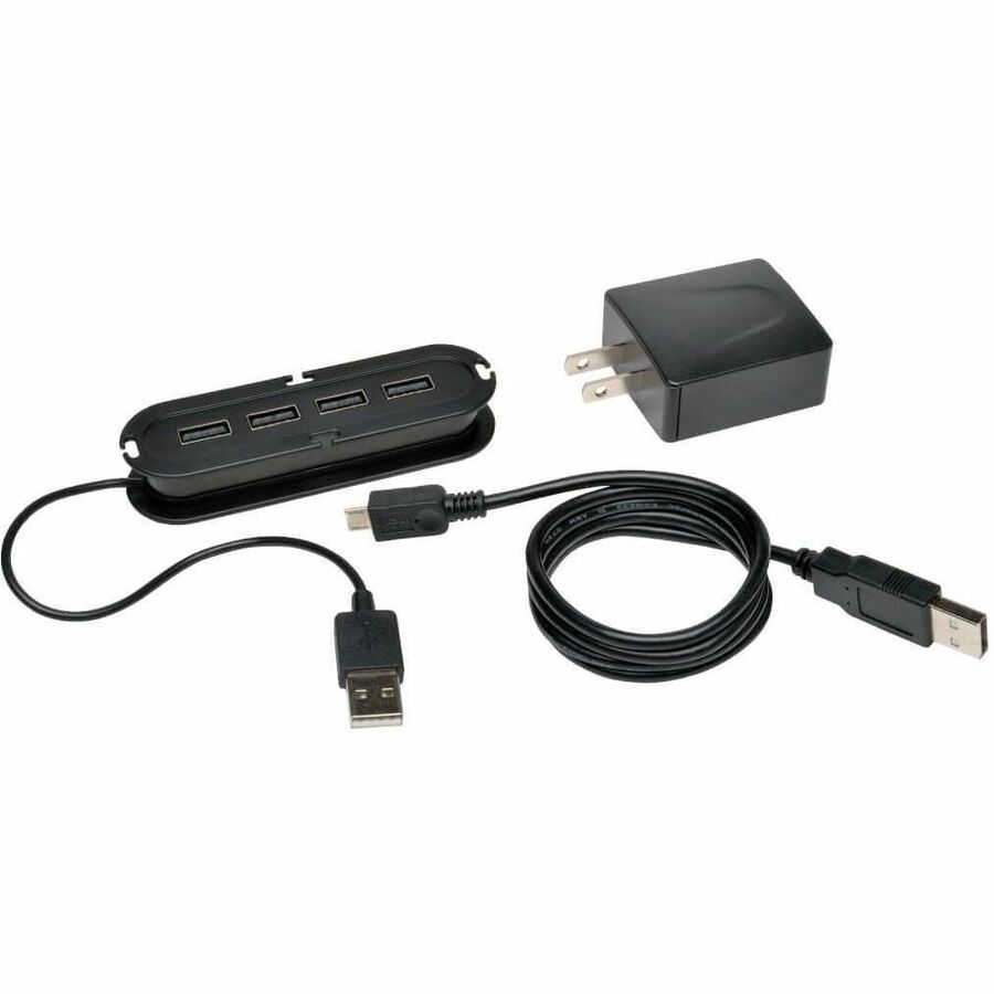 Eaton Tripp Lite Series 4-Port USB 2.0 Ultra-Mini Compact Hub with Power Adapter U222-004-R