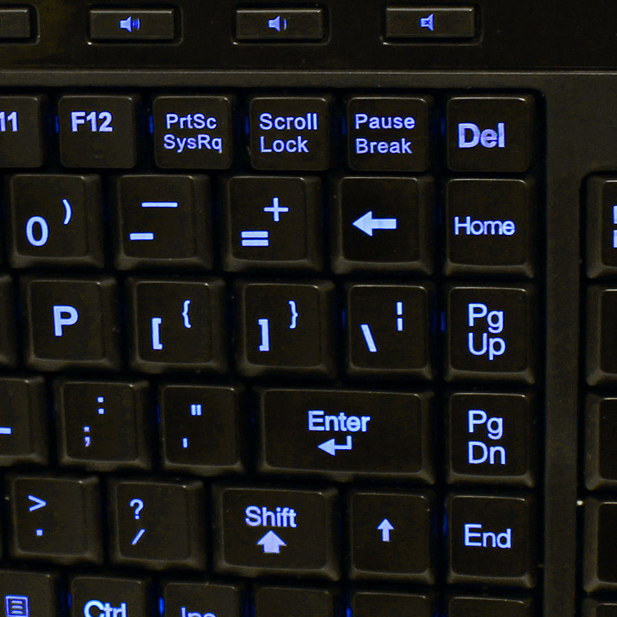 Adesso 3-Color Illuminated Compact Multimedia Keyboard AKB-120EB