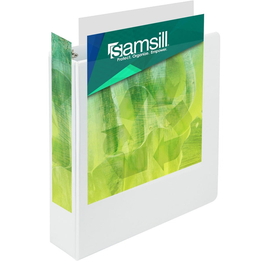 Samsill Plant-Based 2 Inch View Binder, 3 Ring Binder, Round Ring, Customizable, White, 4 Pack (I08967) I08967