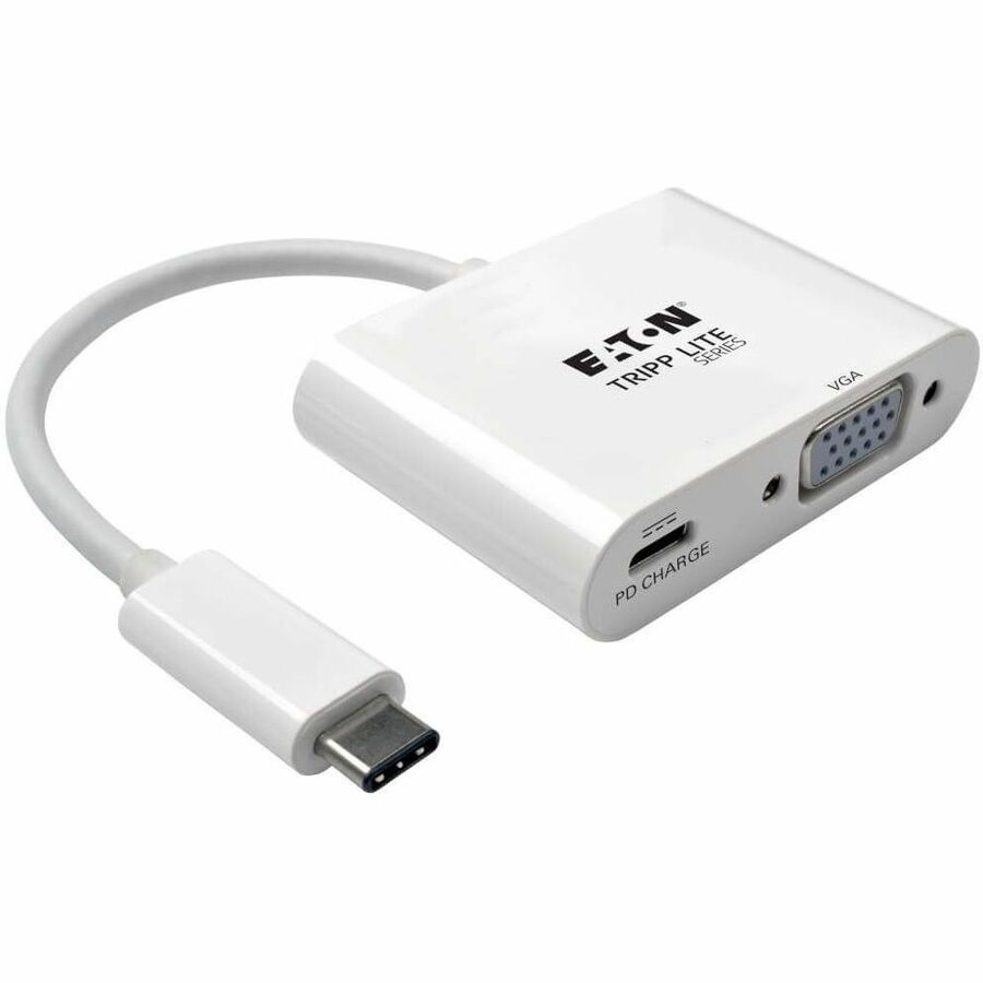 Eaton Tripp Lite Series USB-C to VGA Adapter with PD Charging, White U444-06N-V-C