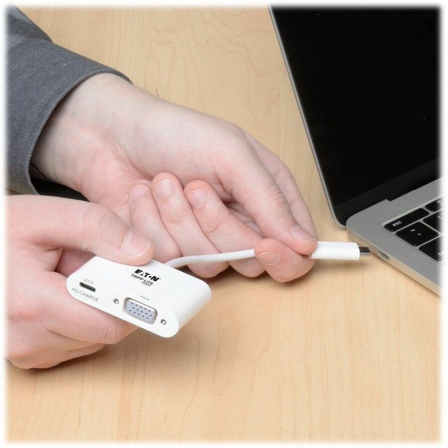 Eaton Tripp Lite Series USB-C to VGA Adapter with PD Charging, White U444-06N-V-C