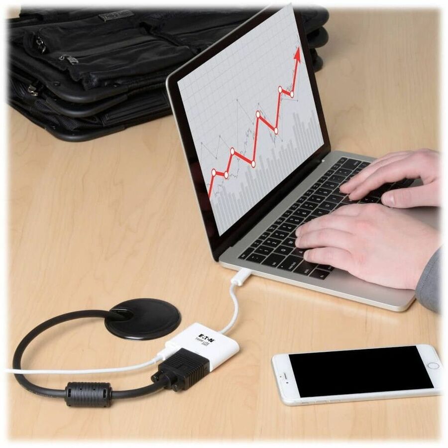 Eaton Tripp Lite Series USB-C to VGA Adapter with PD Charging, White U444-06N-V-C