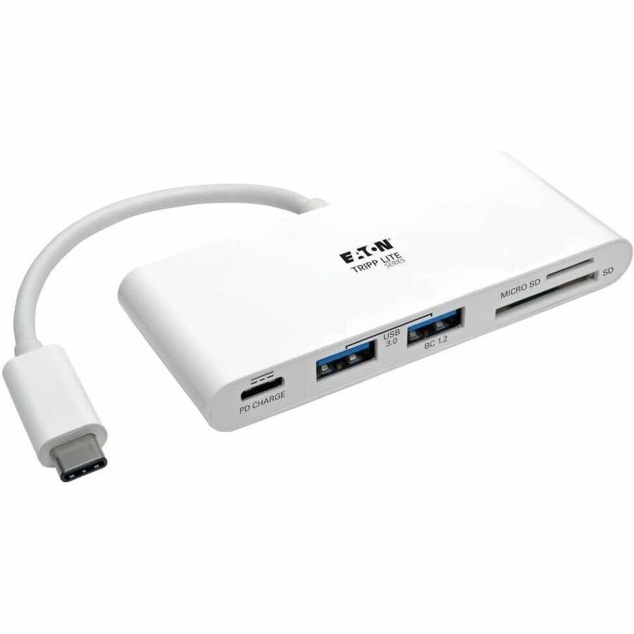 Eaton Tripp Lite Series USB-C Multiport Adapter, USB 3.x (5Gbps), USB-A/C Hub Ports, Card Reader and 60W PD Charging, White U460-002-2AM-C