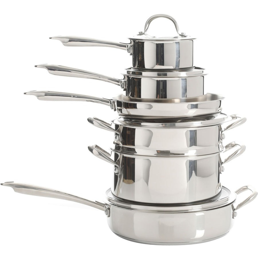 Gibson Devon 10 Piece Cookware Set, Stainless Steel 126379.10