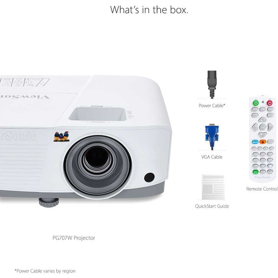 ViewSonic PG707W 4000 Lumens WXGA Networkable DLP Projector with HDMI 1.3x Optical Zoom and Low Input Lag for Home and Corporate Settings PG707W