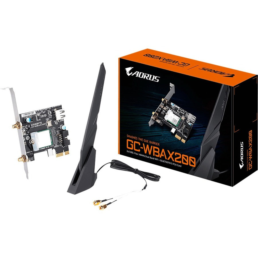 Gigabyte GC-WBAX200 IEEE 802.11ax Bluetooth 5.0 Wi-Fi/Bluetooth Combo Adapter for Desktop Computer GC-WBAX200