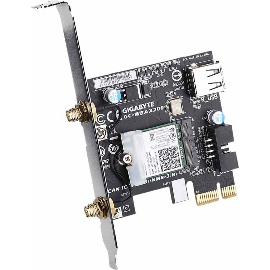 Gigabyte GC-WBAX200 IEEE 802.11ax Bluetooth 5.0 Wi-Fi/Bluetooth Combo Adapter for Desktop Computer GC-WBAX200