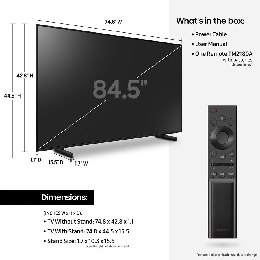 Samsung | 85" | AU8000 | Crystal UHD | Smart TV | UN85AU8000FXZA | 2021 UN85AU8000FXZA