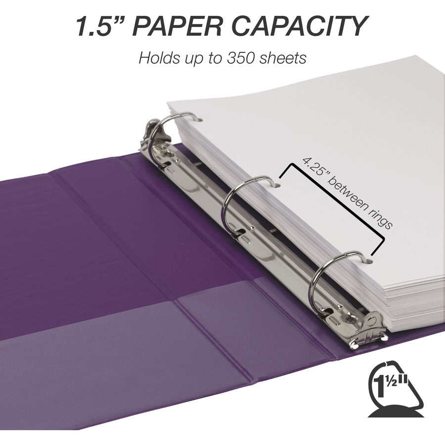 Samsill Durable 1.5 Inch Binder, Made in the USA, D Ring Customizable Clear View Binder, Fashion Assortment, 4 Pack, Each Holds 350 Page (MP46459) MP46459