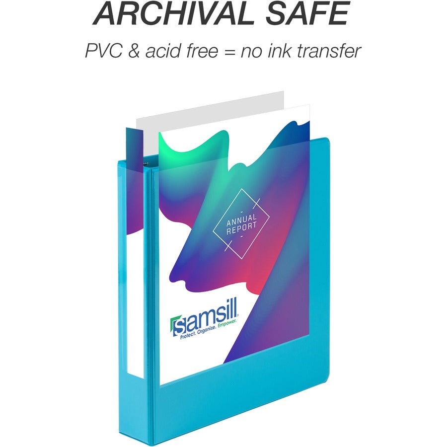 Samsill Durable 1.5 Inch Binder, Made in the USA, D Ring Customizable Clear View Binder, Fashion Assortment, 4 Pack, Each Holds 350 Page (MP46459) MP46459