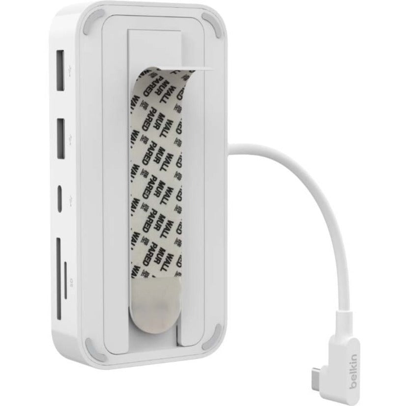 Belkin USB-C 6-in-1 Hub with Mount - USB-C Docking Station with Micro SD Card Reader - Compatible w/ MacBook, Chromebook INC011TTWH