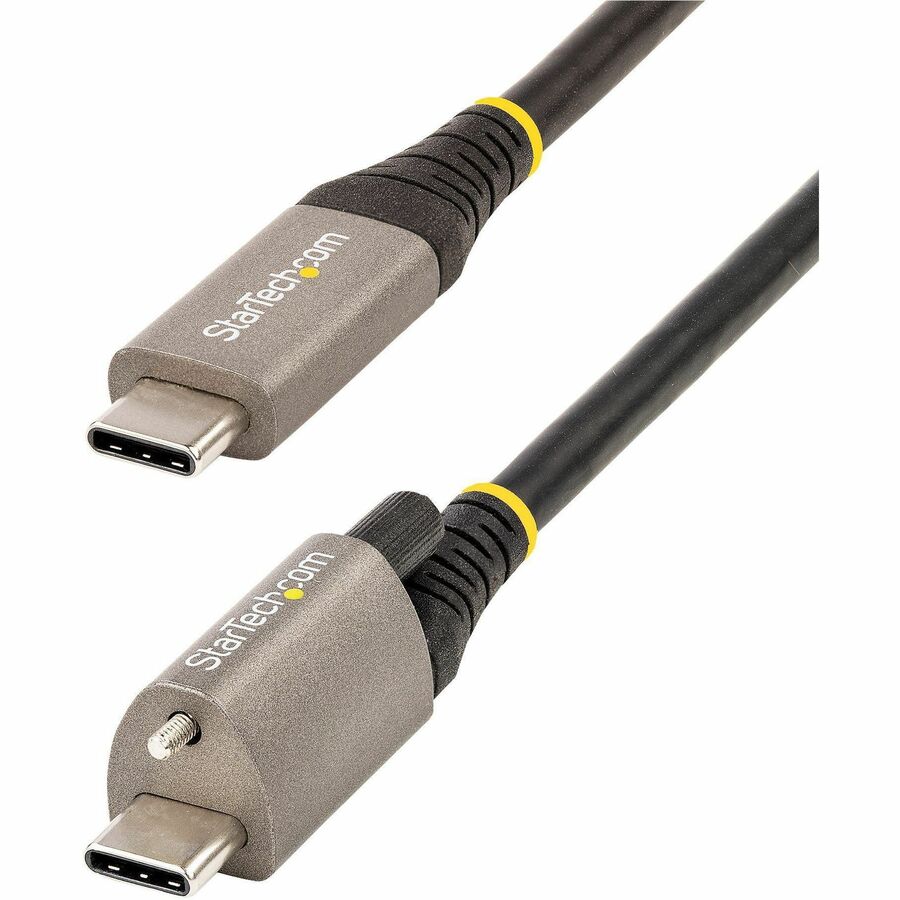 StarTech.com 20in 50cm Top Single Screw Locking USB C Cable 10Gbps, USB 3.1 Type-C Cable, 5A/100W PD, DP Alt Mode, USB-C to C Cord USB31CCTLKV50CM