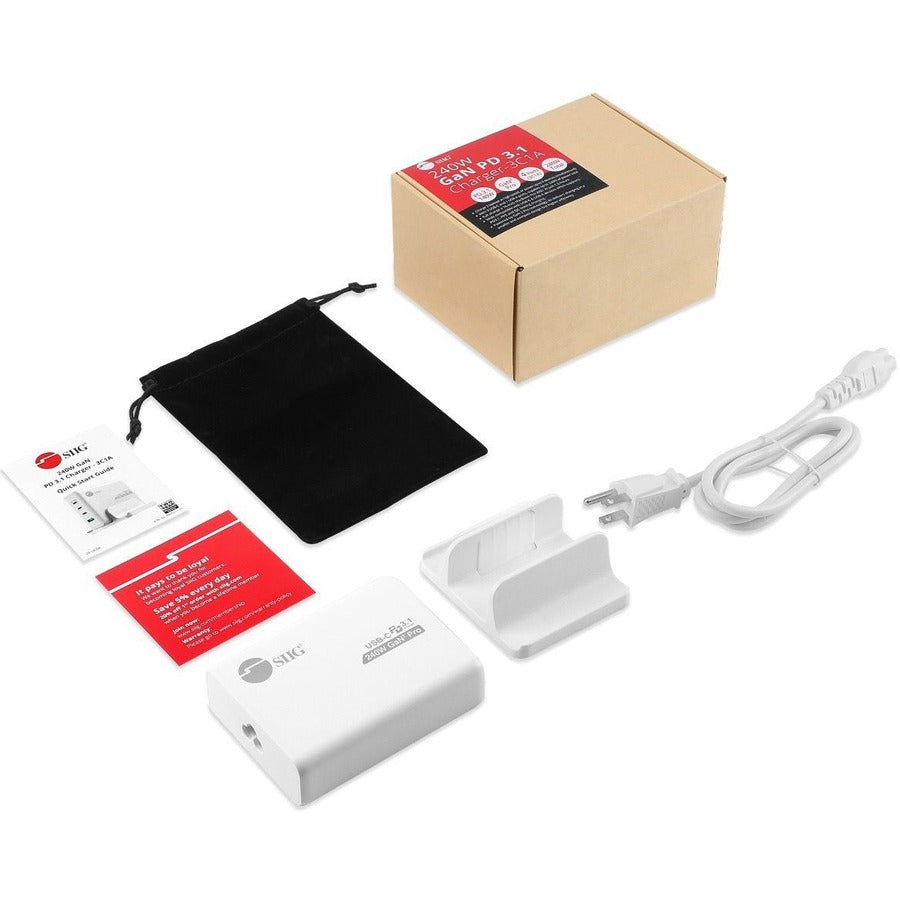 SIIG 240W GaN PD 3.1 Charger - 3C1A AC-PW1X11-S1