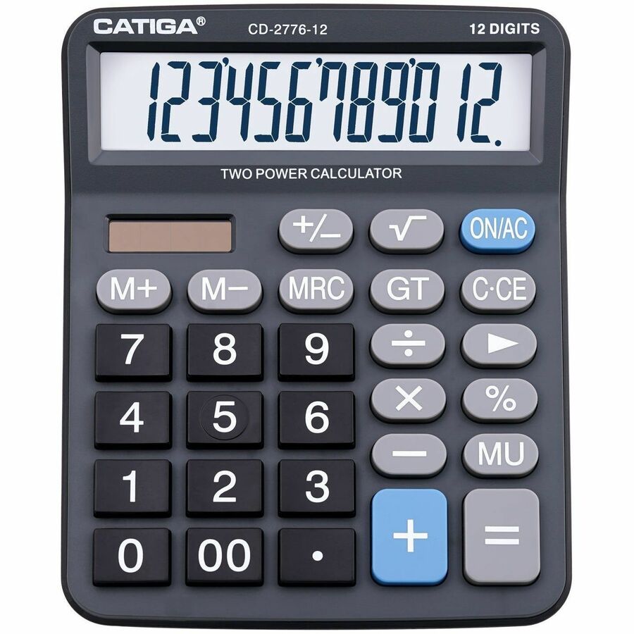Adesso CD-2776B Premium Commercial 12 Digits Basic Calculator (Black) CD-2776B