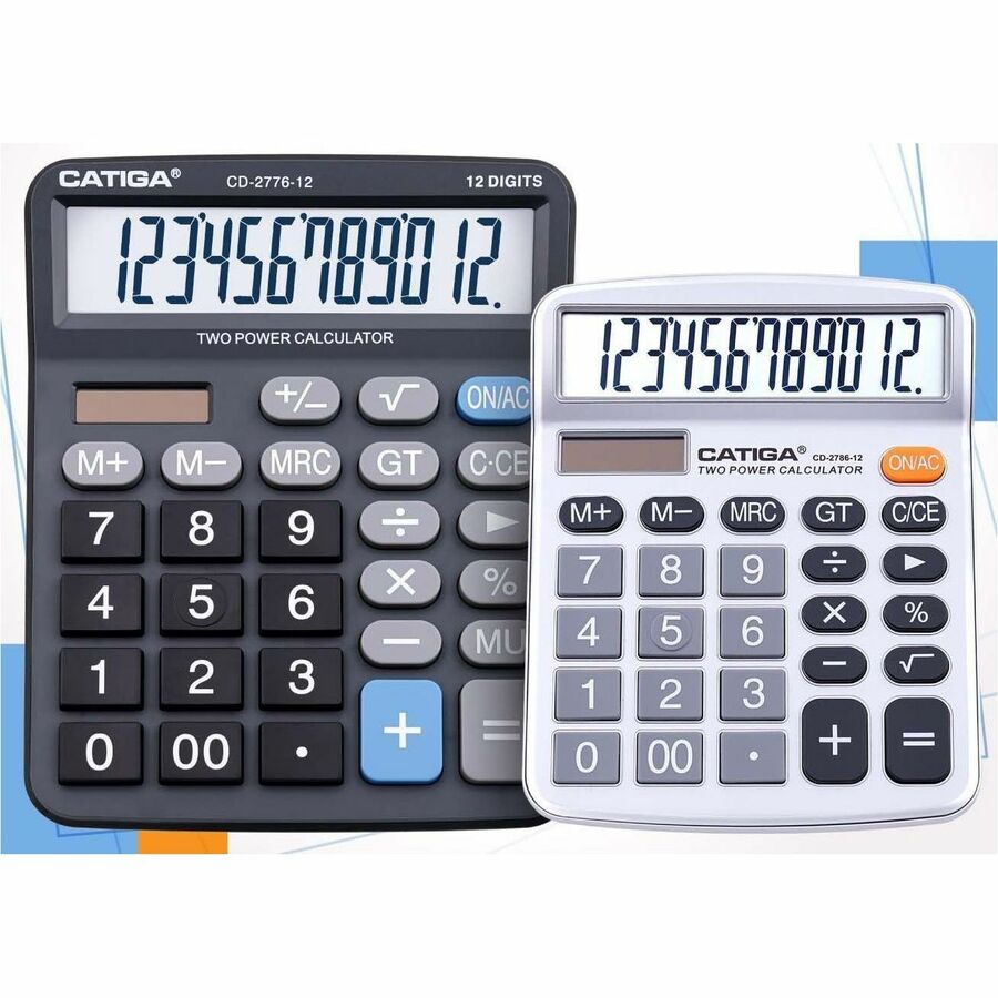 Adesso CD-2776B Premium Commercial 12 Digits Basic Calculator (Black) CD-2776B