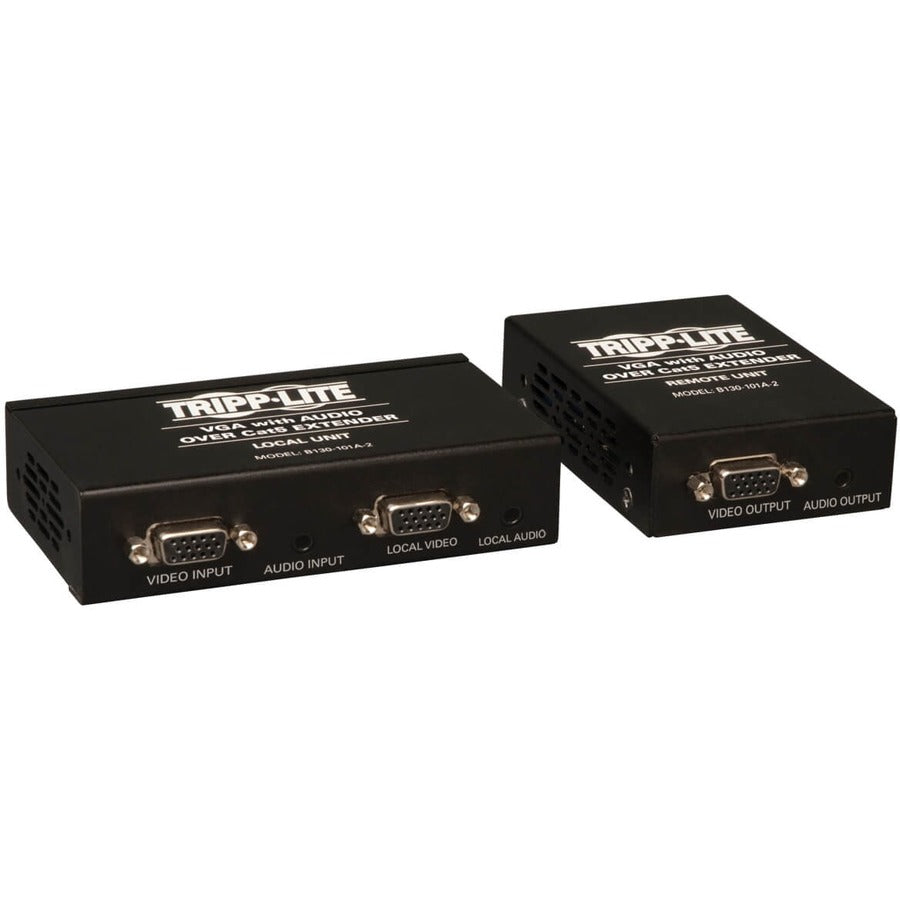 Tripp Lite by Eaton VGA over Cat5/6 Extender Kit, Box-Style Transmitter/Receiver for Video/Audio, Up to 1000 ft. (305 m), TAA B130-101A-2