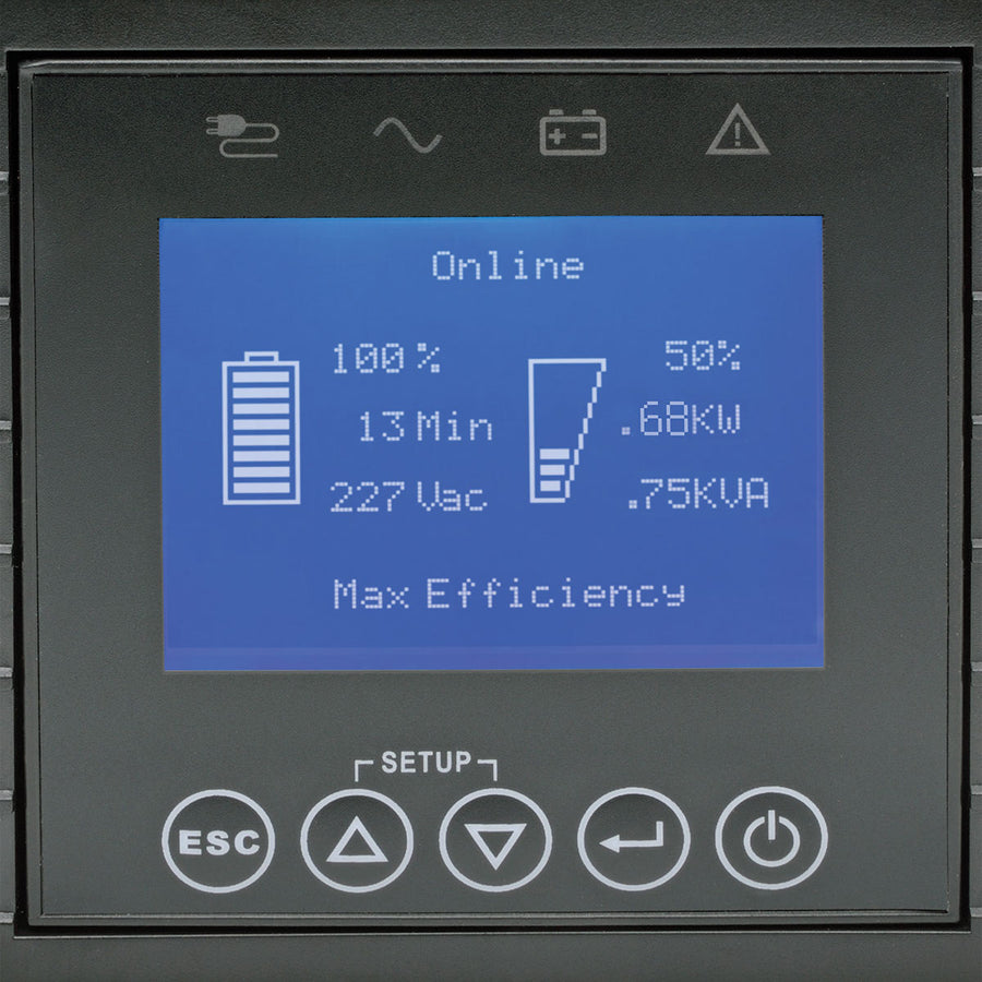 Tripp Lite by Eaton SmartOnline 208/230V 1000VA 900W Double-Conversion UPS - 6 Outlets, Extended Run, Card Slot, LCD, USB, DB9, 2U SUINT1000LCD2U