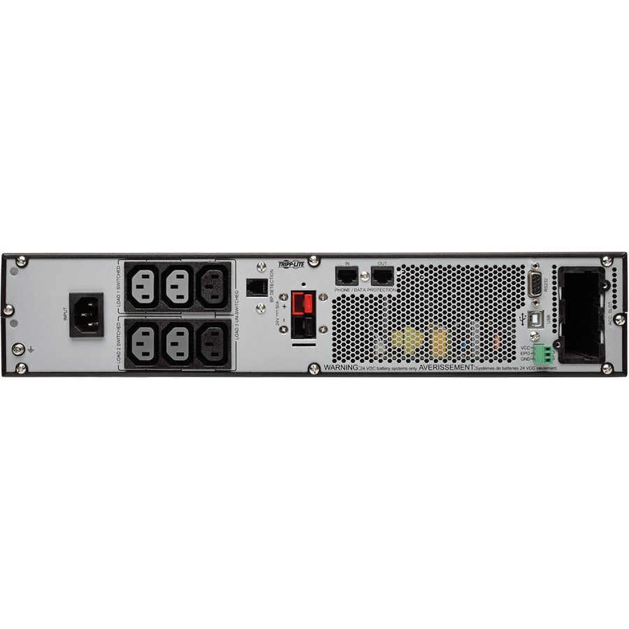 Tripp Lite by Eaton SmartOnline 208/230V 1000VA 900W Double-Conversion UPS - 6 Outlets, Extended Run, Card Slot, LCD, USB, DB9, 2U SUINT1000LCD2U
