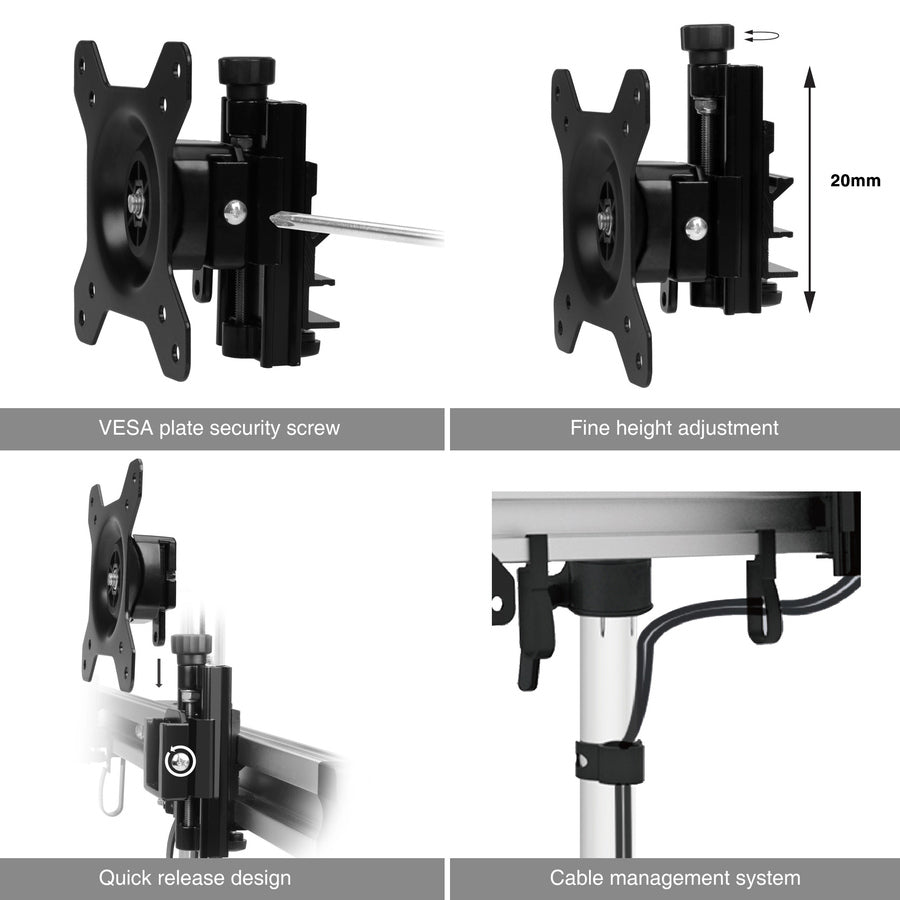 SIIG Easy-Adjust Dual Monitor Desk Stand - 13" to 27" CE-MT2011-S1