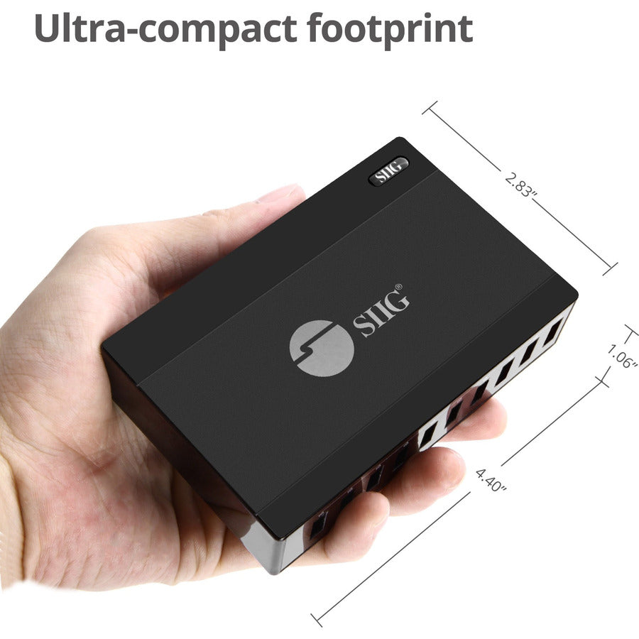 SIIG 60W 10-Port USB Charger AC-PW1G11-S1