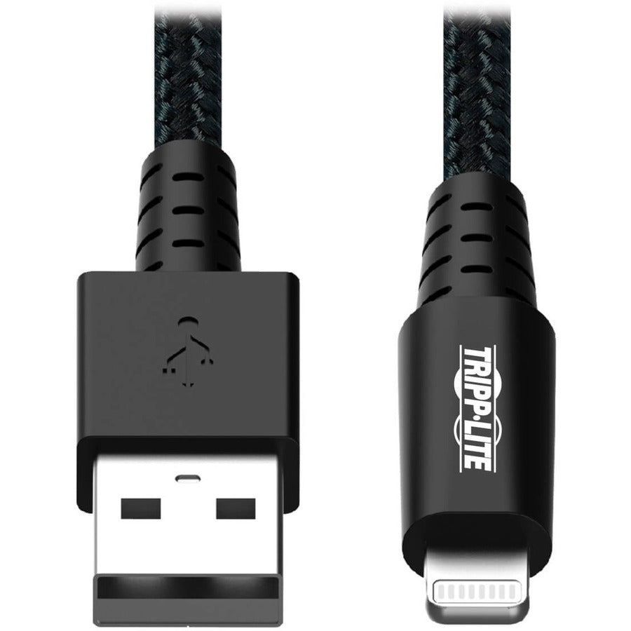 Eaton Tripp Lite Series Heavy-Duty USB-A to Lightning Sync/Charge Cable, UHMWPE and Aramid Fibers, MFi Certified - 6 ft. (1.83 m) M100-006-GY-MAX