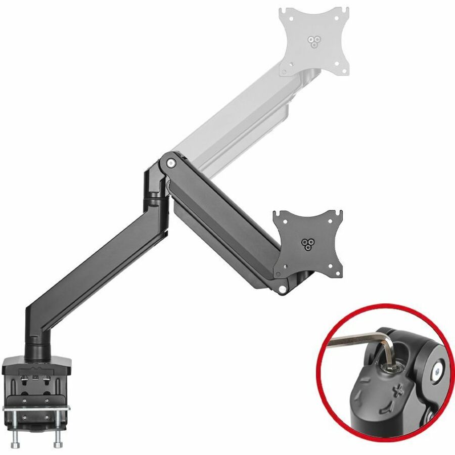 Single Monitor Heavy-Duty Premium Gas Spring Desk Mount - 17" to 43" , VESA 75x75, 100x100, 200x200mm CE-MT2Z11-S1