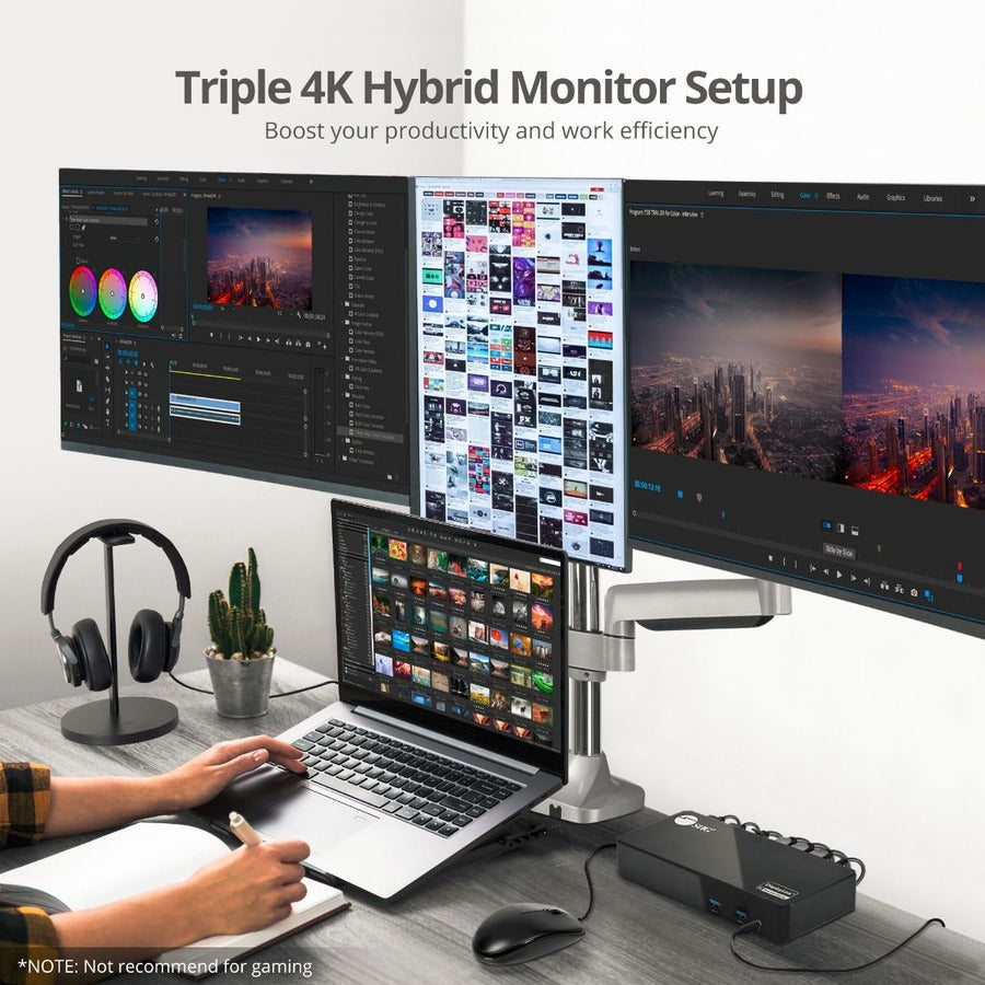 SIIG Universal Hybrid Triple 4K Video Docking Station with PD 3.0 100W JU-DK0J11-S1